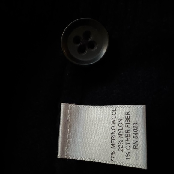 Men's Merino wool Cardigan in Navy blue Gray Stripes Sz M Preppy Casual - Picture 9 of 9